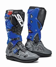 Sidi Crossfire 3 SRS UK 7 Motocross Boot Grey/Blue Black CE Motorcycle Enduro