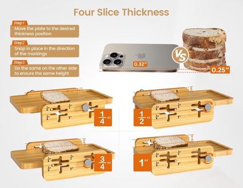 Wooden bread slicer - bread, adjustable