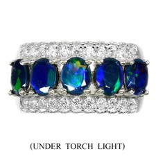 925 Sterling Silver Ring Oval Black Opal 5x4mm Natural Gemstone Jewelry 6