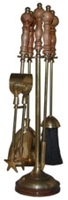 Brass Companion Set Fireside Tools Fireplace Accessories Poker Fire Hearth Tidy