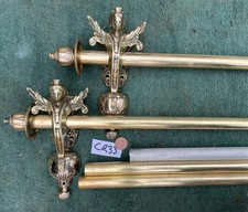 2110mm Vintage old antique French Brass Curtain pole Cherubs C1900 so Rare CR33