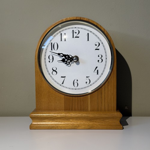 Wooden arched mantel clock oak - arched,