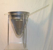 Quality COBEL 200 Bouillon Cone STRAINER Stock Sieve Colander w/ STAND France