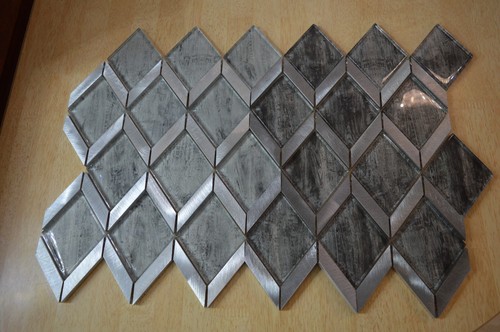 Hex aluminium glass mosaic - glass,