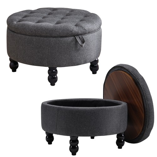 Large round linen coffee - large, table