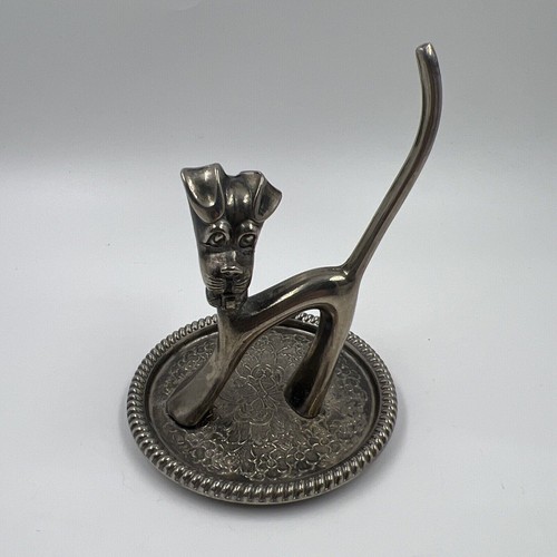 Silver plated seba dog - plated, metal