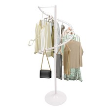 Spiral 360° Rotating Garment Rack - Floor-Standing Clothes Organizer, White 1.8m