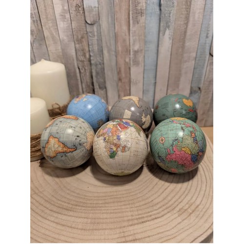 6pc cardboard world map globes - cardboard,