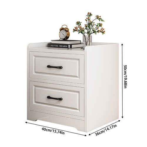 Wooden bedside table white - wooden, 2/3