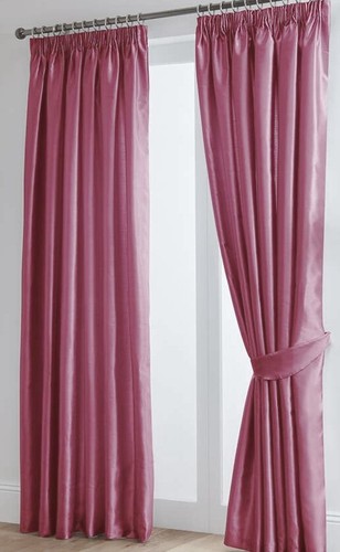 Faux silk pink - curtains, tie