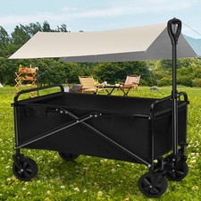 100 KG Foldable Collapsible Camping Outdoor Garden Trolley Cart Wagon Truck 5"