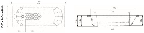 Akw steel bathtub with legs - steel,