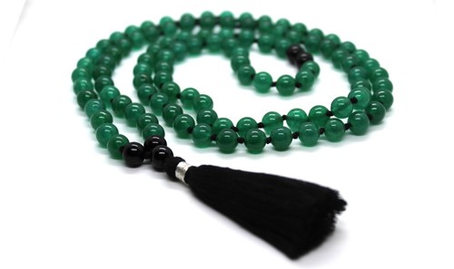 Green jade 108 japa mala - 108, +1