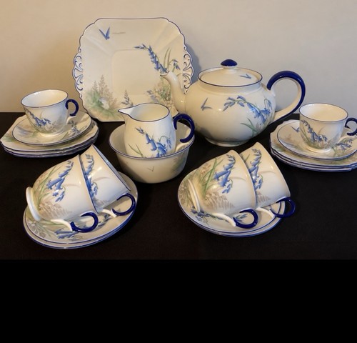 Shelley art deco complete tea - shelley,