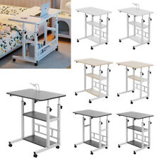 Over Bed Table Home Rolling Aid Hospital Chair PC Laptop Tray Trolley W/Shelf UK