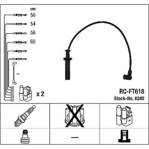 Ignition cable kit - cable, ngk