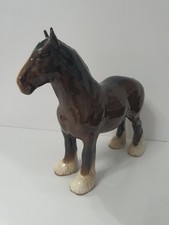 Large Beswick Figure - Clydesdale Horse Vintage Brown Shire Horse 