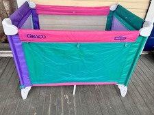 Vintage 90s Graco Pack ’n Play Playpen — Bold Retro Colors! Bottle Bag Included