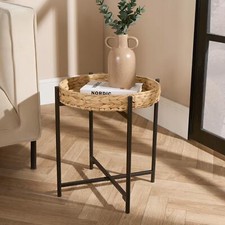 Rattan Top Tray Table Living