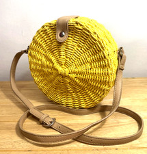 Wicker Rattan Round Yellow