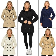 Enzo Womens Trench Coat Ladies