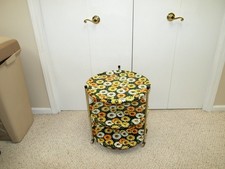 Rare!! Very Nice!! 21" Vtg 1969 MARSH ALLAN Floral 3 Tier ROLLING CART/ TABLE