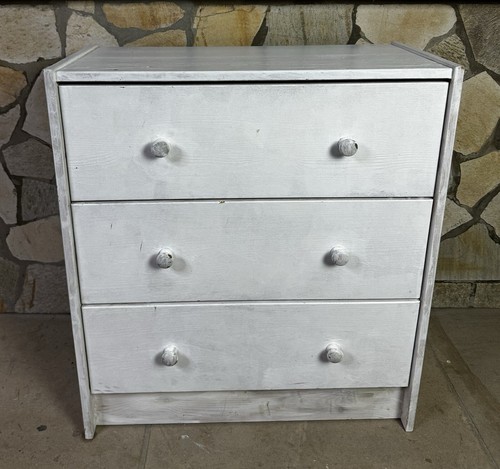Shabby chic white chest - shabby,