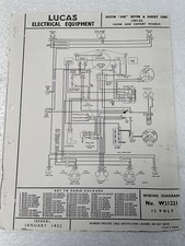 LUCAS WIRING DIAGRAM W21221 1951 - 1952 AUSTIN A40 DEVON & DORSET CARS