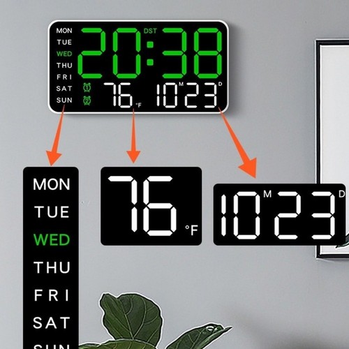 Led wall mounted clock large - led,
