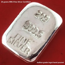 Silver Ingot 20 grams 999.5