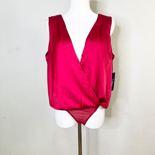 Lulus bodysuit satin surplice - bodysuit,