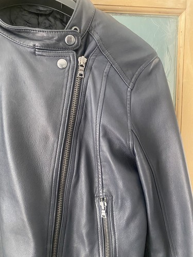 Gap dark navy leather jacket - dark,