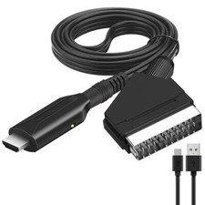 Scart to HDMI Converter, Audio Video Adapter für HDTV/DVD/Set-Top-Box/PS3/PAL