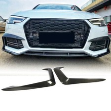 For Audi A4 B9 Sline Sedan 2017-19 Real Carbon Front Bumper Fins Air Vent Covers