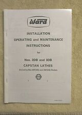 Ward 2DB & 3DB Capstan Lathe Manual