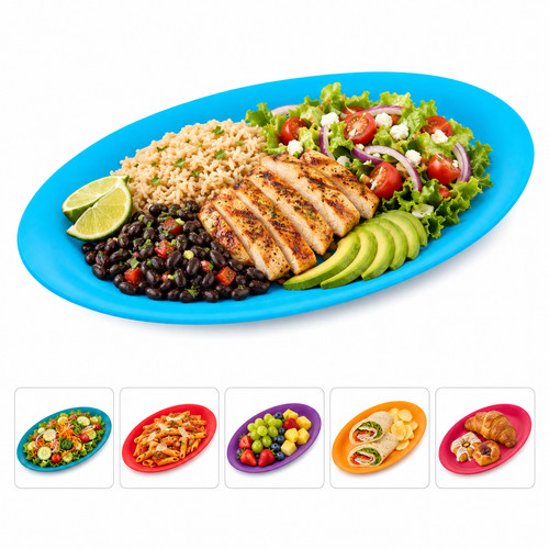 Oval plastic serving platter - serving,