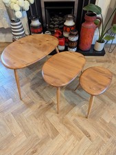 Ercol Pebble Nest of Tables Vintage Blue Label