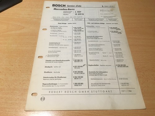 Genuine bosch service - bosch, list