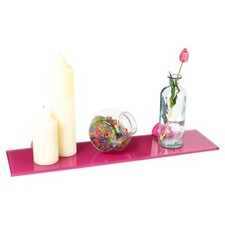 Colourful Glass Floating Shelves Wall Mounted Hanging Display Storage Rack Decor