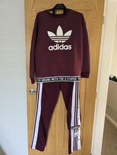 Adidas Burgundy Tracksuit Set