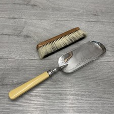 Bone Effect Handle Silver Collar William Yates Sheffield 1897 EP Crumb Tray