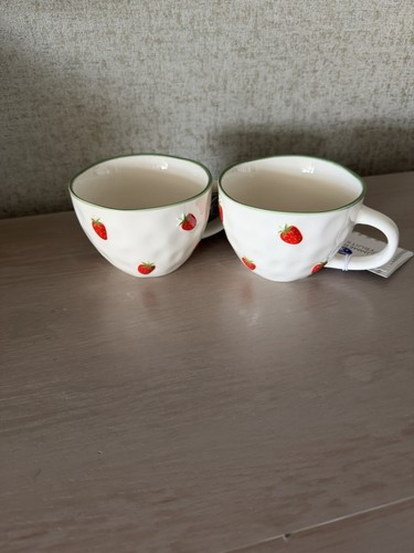 Embossed strawberry mugs cups - embossed,