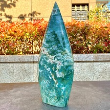 3.73LB Natural green aquatic plant droplet shaped crystal specimen