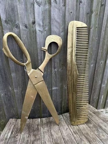 Gold oversized comb - gold,