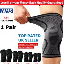 2x Knee Support Compression NHS Sleeve Brace Patella Arthritis Pain Relief Gym