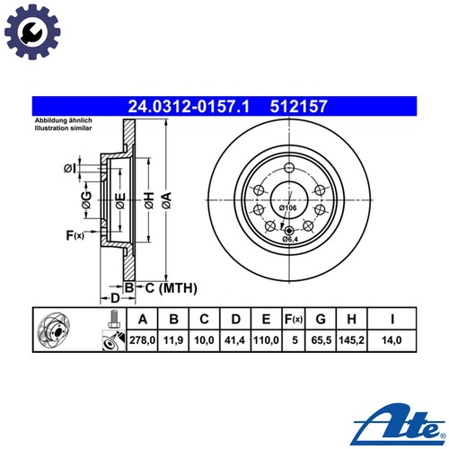 Brake disc 0312 0157 - 2x,