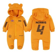 F1 McLaren team Lando Norris cotton baby romper suit, F1 Birthday Gift suit
