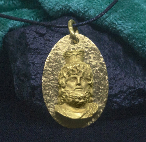 Serapis bronze pendant - bronze,