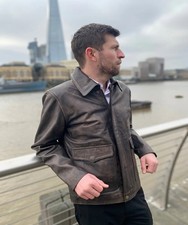 Indiana Jones Distressed Brown Genuine Cow Hide Leather Jacket - Small