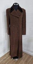 Hobbs full length coat size 14 brown fur collar Steampunk maxi wool cashmere